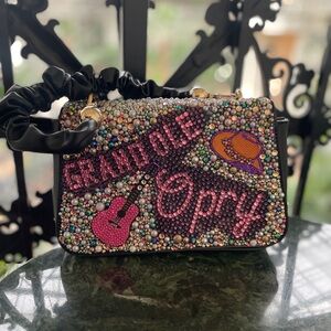 Grand Ole Opry Handmade Beaded-Clutch Country Music Memorabilia Black Pink